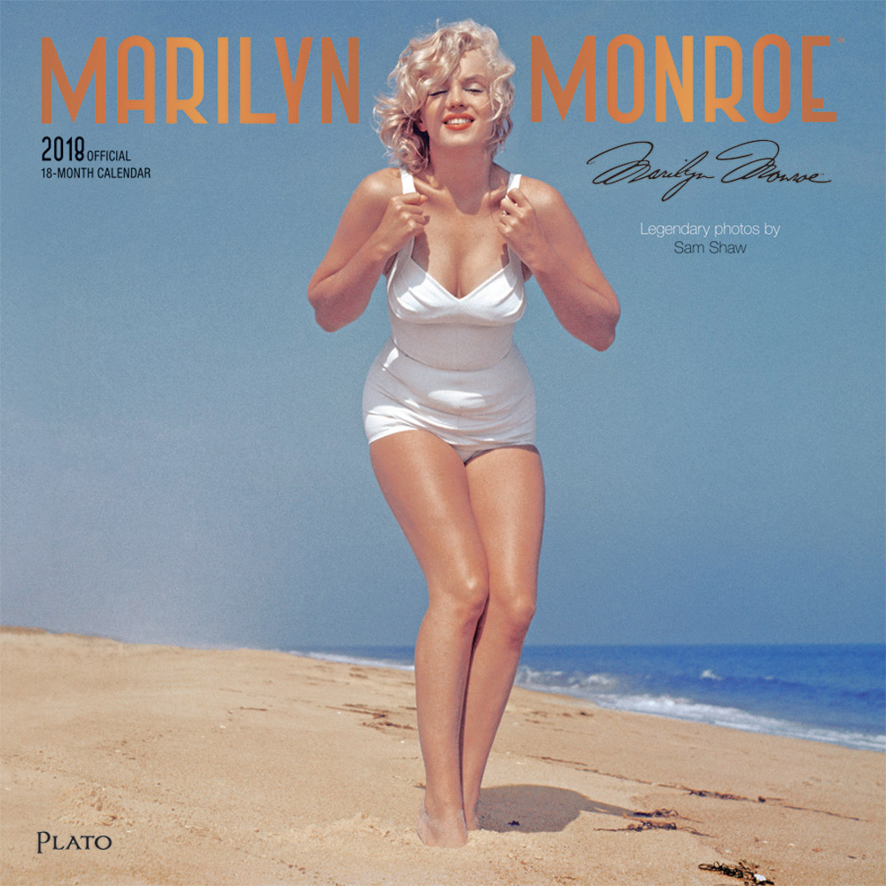Marilyn Monroe 2018 Square Wall Calendar Front Cover - Plato Calendars All Rights Reserved