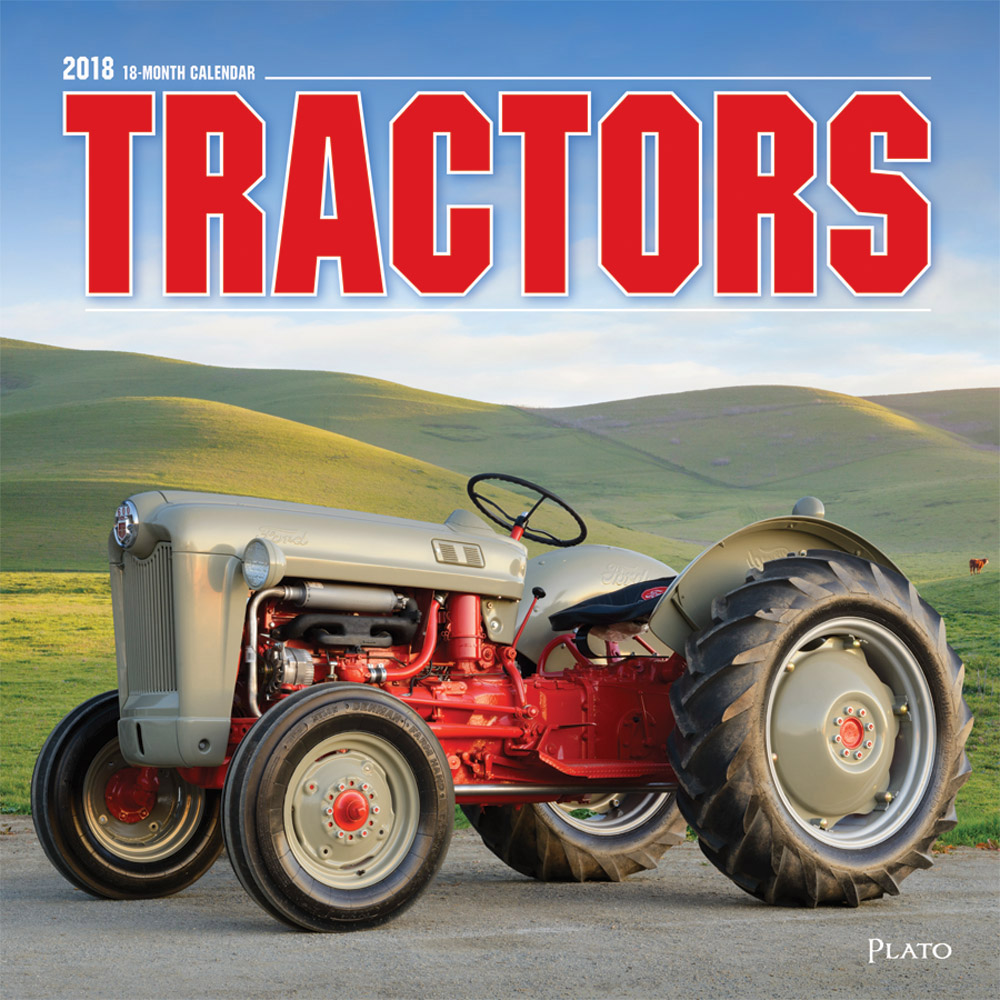 Tractors 2018 Square Wall Calendar Front Cover - Plato Calendars All Rights Reserved