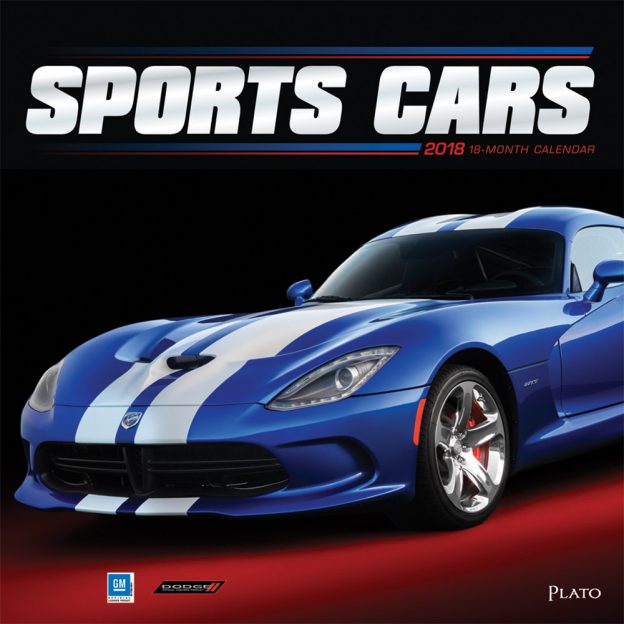 Sports Cars 2018 Square Wall Calendar Front Cover - Plato Calendars All Rights Reserved