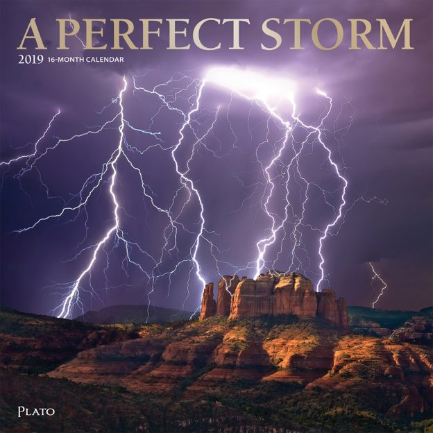 A Perfect Storm 2019 12 x 12 Inch Monthly Square Wall Calendar with Foil Stamped Cover by Plato, Worldwide Weather