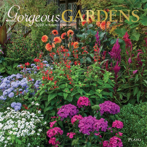 Gorgeous Gardens 2019 12 x 12 Inch Monthly Square Wall Calendar with Foil Stamped Cover by Plato, Gardening Outdoor Home Country Nature