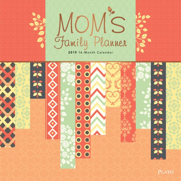 Mom's Family Planner 2019 12 x 12 Inch Monthly Square Wall Calendar with Foil Stamped Cover by Plato, Planning Organization Family