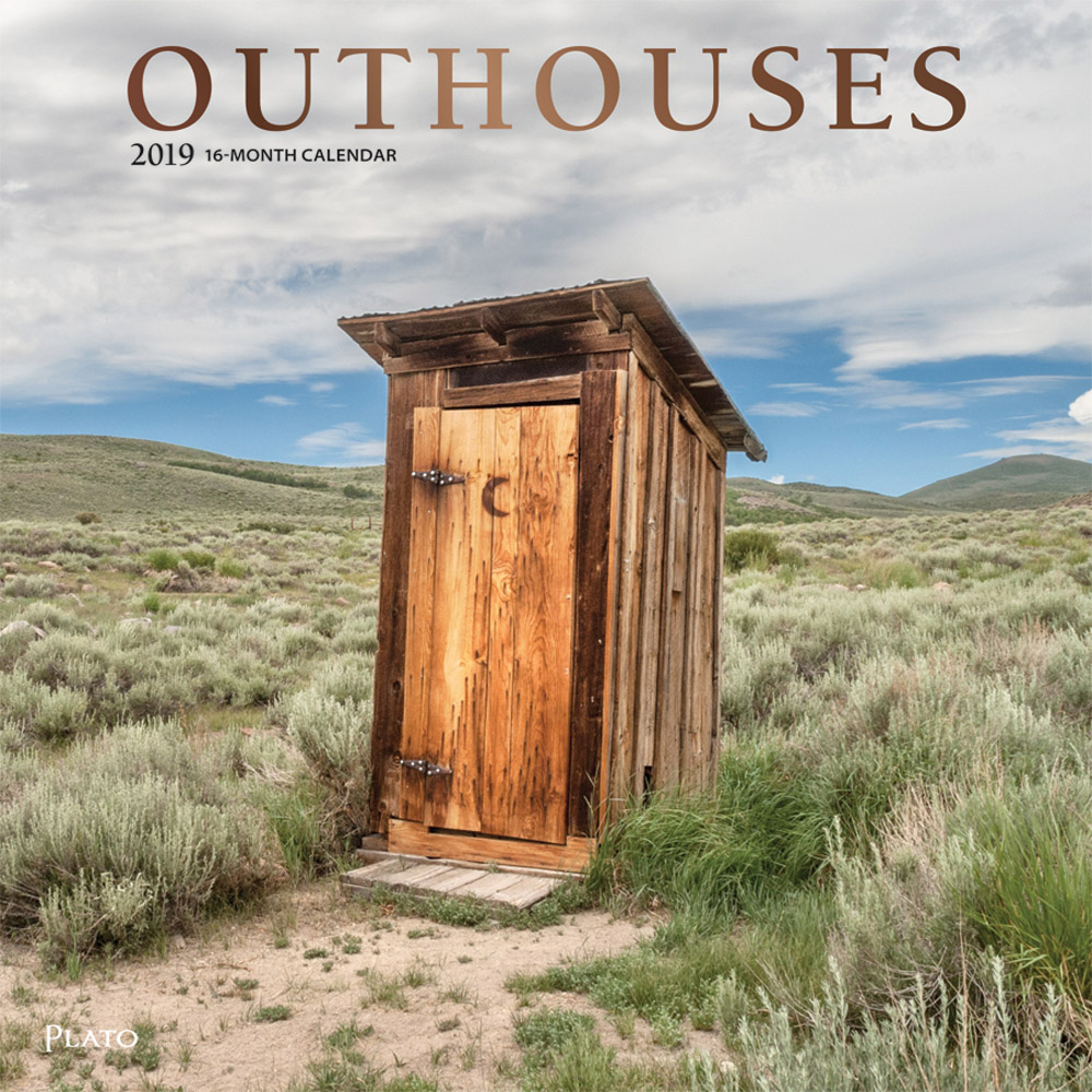 Outhouses 2019 12 x 12 Inch Monthly Square Wall Calendar with Foil Stamped Cover by Plato, Toilette Latrine Bog Humor