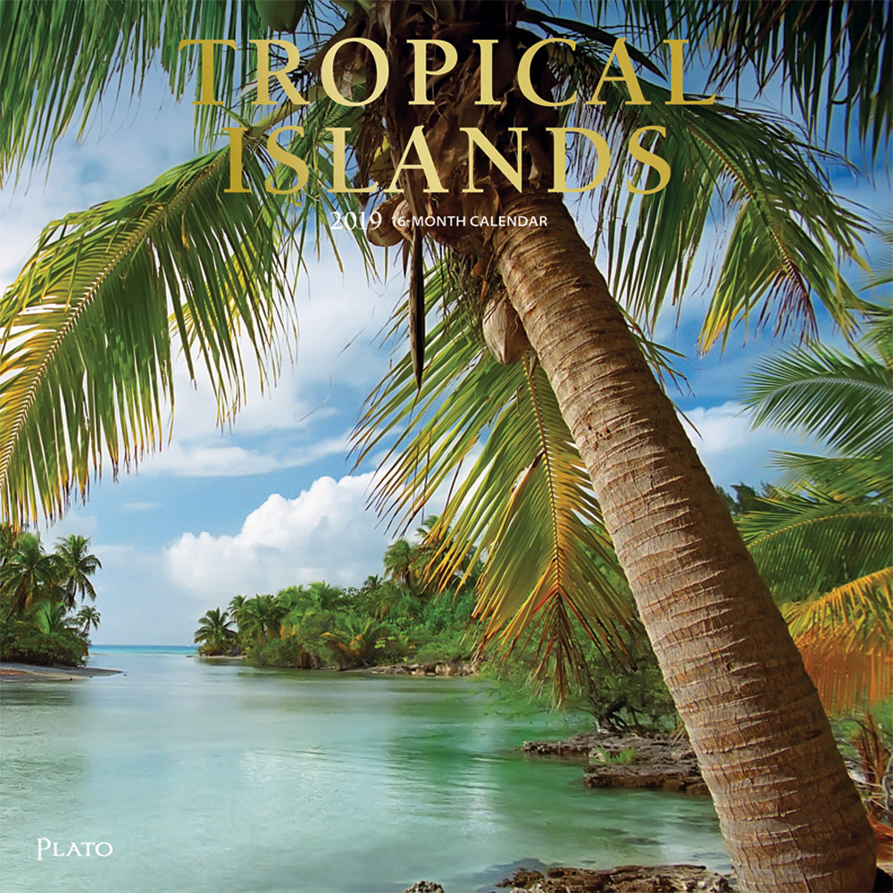 Tropical Islands 2019 12 x 12 Inch Monthly Square Wall Calendar with Foil Stamped Cover by Plato, Scenic Travel Tropical Photography