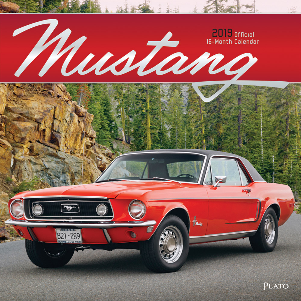 Mustang 2019 12 x 12 Inch Monthly Square Wall Calendar with Foil Stamped Cover by Plato, Ford Motor Muscle Car