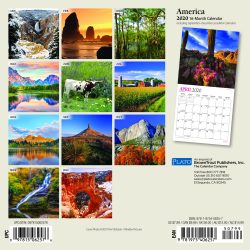 America 2020 7 x 7 Inch Monthly Mini Wall Calendar with Foil Stamped Cover by Plato, USA United States