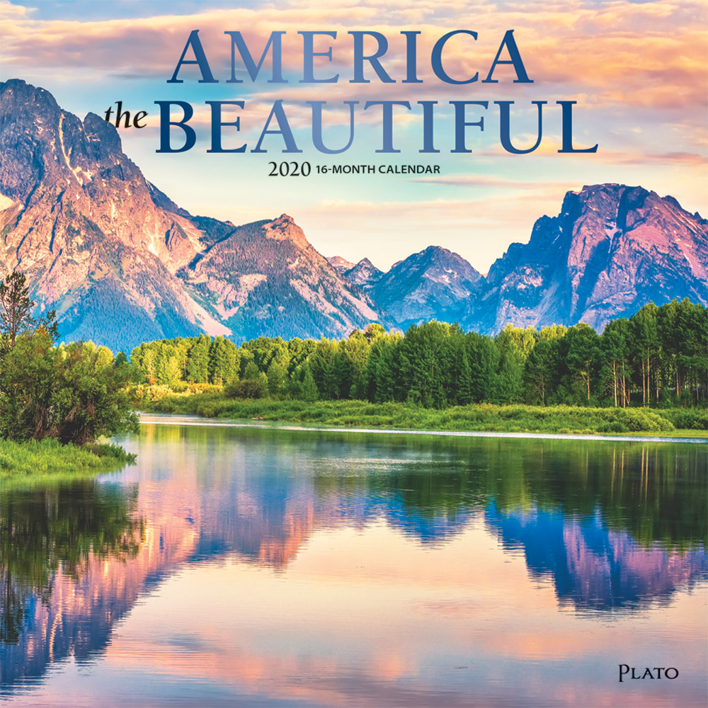 America the Beautiful 2020 12 x 12 Inch Monthly Square Wall Calendar with Foil Stamped Cover by Plato, USA United States Scenic Nature
