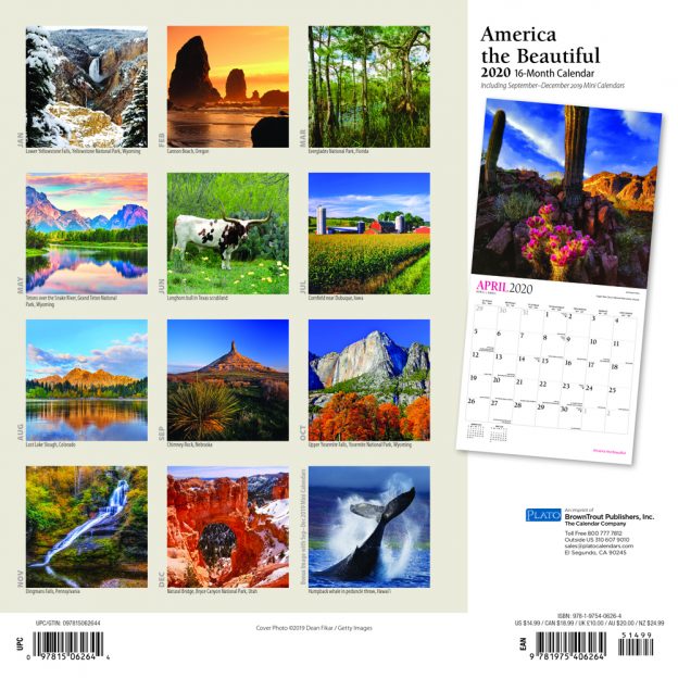America The Beautiful 2020 Monthly Square Wall Calendar By Plato