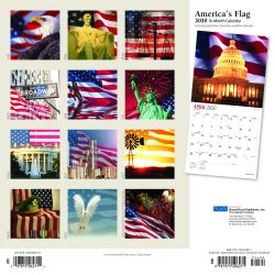 America's Flag 2020 12 x 12 Inch Monthly Square Wall Calendar with Foil Stamped Cover by Plato, USA United States of America