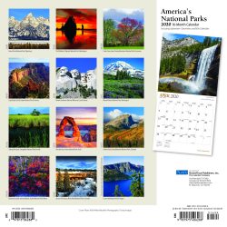 America's National Parks 2020 12 x 12 Inch Monthly Square Wall Calendar with Foil Stamped Cover by Plato, Yosemite Yellowstone