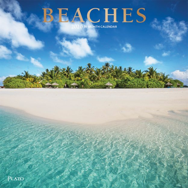 Beaches 2020 12 x 12 Inch Monthly Square Wall Calendar with Foil Stamped Cover by Plato, Travel Nature Tropical