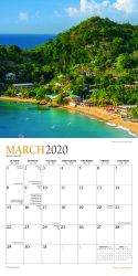 The Caribbean 2020 7 x 7 Inch Monthly Mini Wall Calendar with Foil Stamped Cover by Plato, Travel Nature Beach Tropical