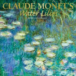 Claude Monet's Water Lilies 2020 12 x 12 Inch Monthly Square Wall Calendar with Foil Stamped Cover by Plato, Impressionism Art Artist Outdoor