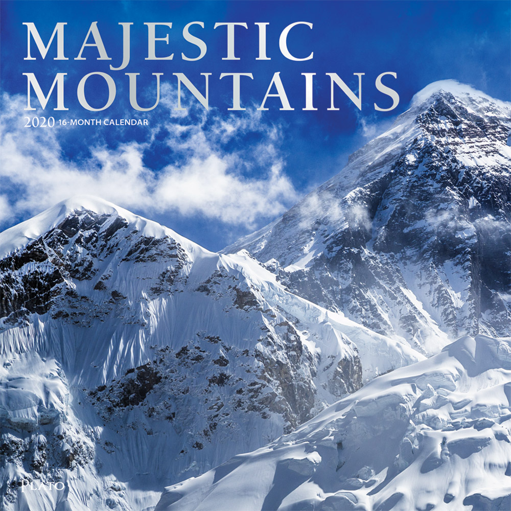 Majestic Mountains 2020 12 x 12 Inch Monthly Square Wall Calendar with Foil Stamped Cover by Plato, Scenic Nature Photography