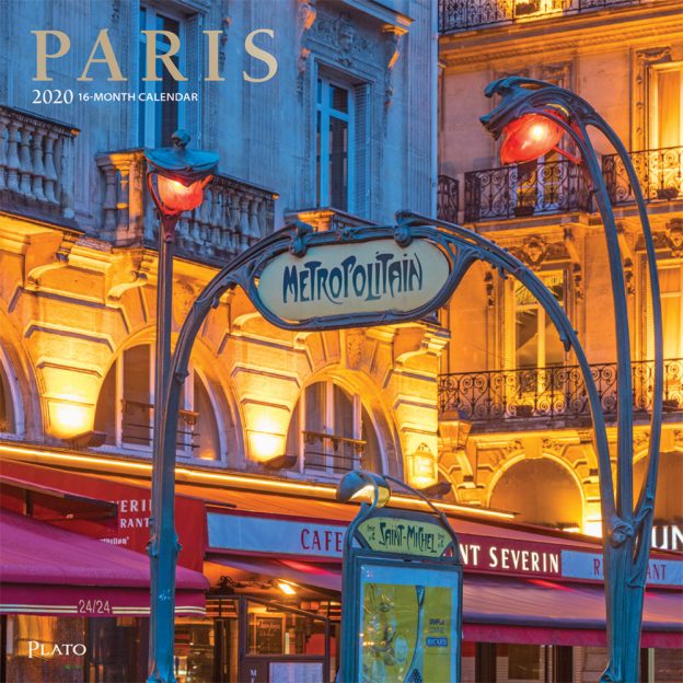 Paris 2020 12 x 12 Inch Monthly Square Wall Calendar with Foil Stamped Cover by Plato, Scenic Travel Europe France