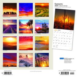 Sunsets 2020 12 x 12 Inch Monthly Square Wall Calendar with Foil Stamped Cover by Plato, Nature Photography Science