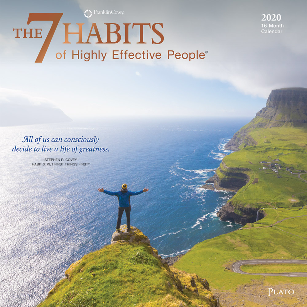 The 7 Habits of Highly Effective People 2020 12 x 12 Inch Monthly Square Wall Calendar with Foil Stamped Cover by Plato, Self Help Improvement