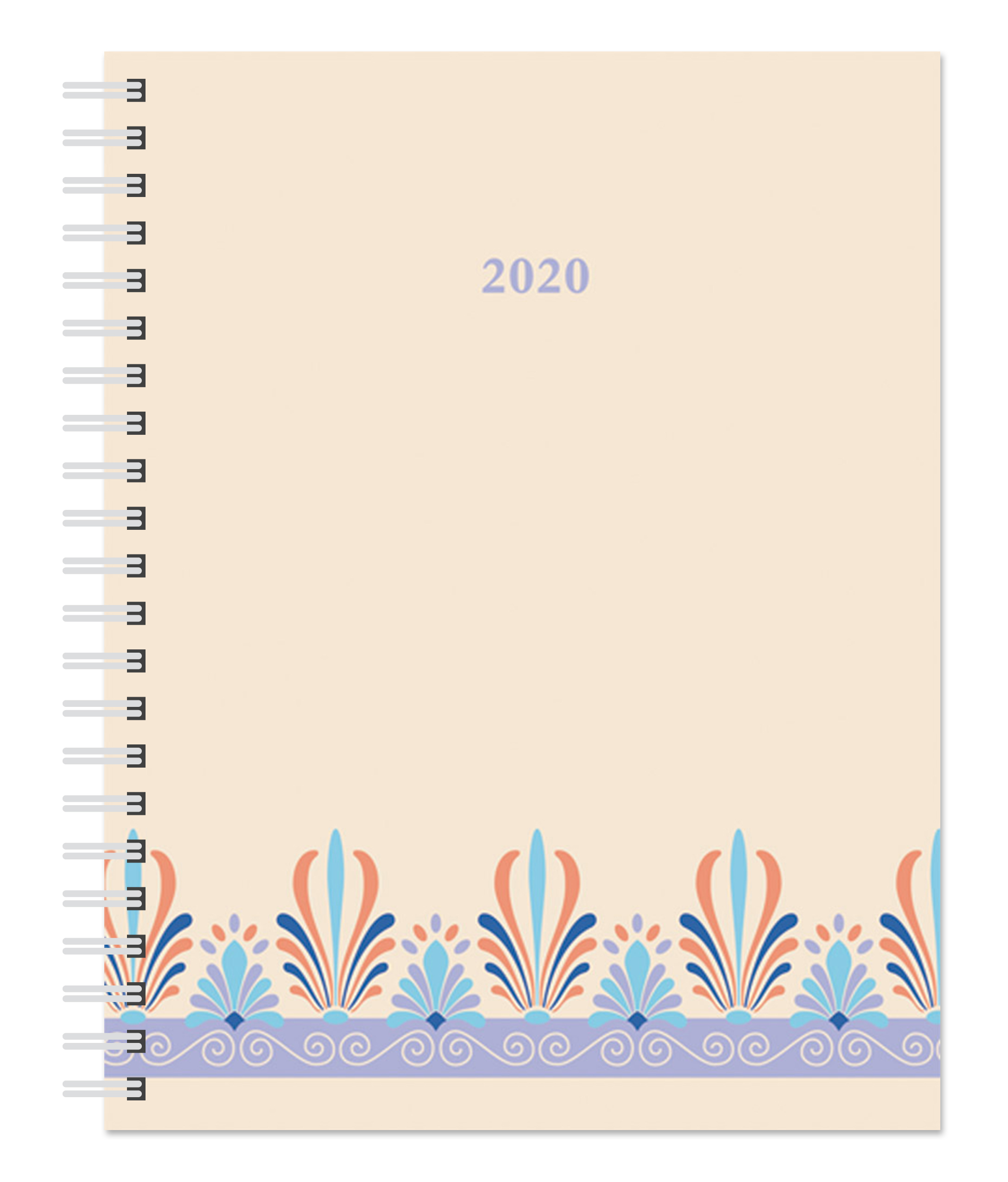 Ornamental Blue 2020 6 x 7.75 Inch Weekly Desk Planner by Plato, Planning Stationery