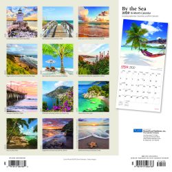 By the Sea 2020 12 x 12 Inch Monthly Square Wall Calendar with Foil Stamped Cover by Plato, Waves Sun Clear Blue Sky