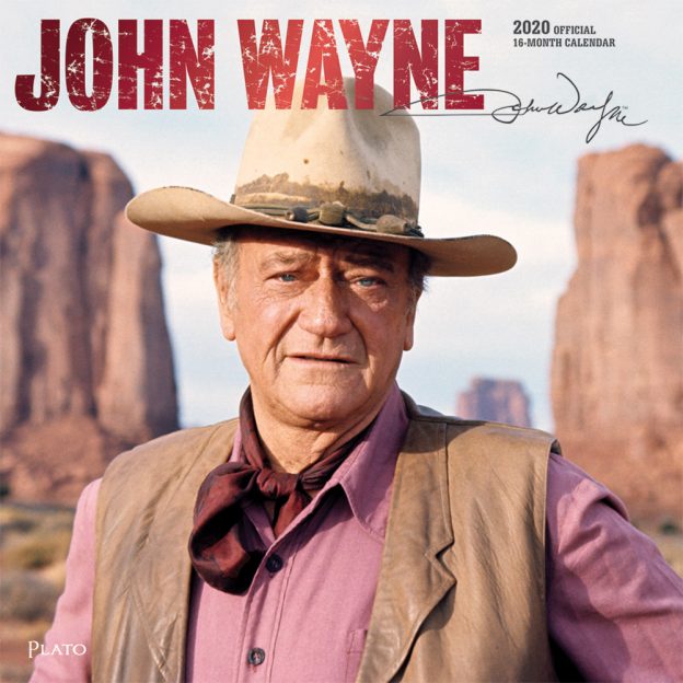 John Wayne 2020 12 x 12 Inch Monthly Square Wall Calendar with Foil Stamped Cover by Plato, USA American Actor Celebrity Country