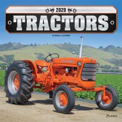 Tractors 2020 12 x 12 Inch Monthly Square Wall Calendar with Foil Stamped Cover by Plato, Farm Rural Country