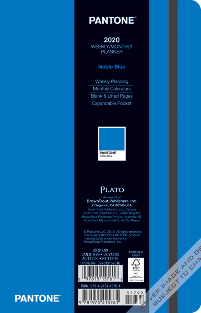 Pantone™ 2020 5.25 x 8.25 Inch Fashion Planner Compact Weekly from Plato™ Noble Blue