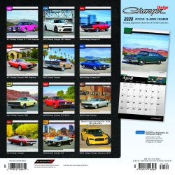 Dodge Charger 2020 12 x 12 Inch Monthly Square Wall Calendar with Foil Stamped Cover by Plato, American Muscle Motor Car