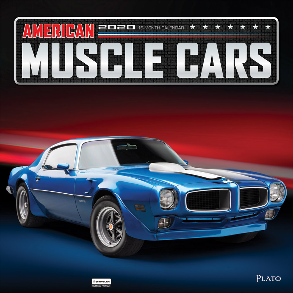 American Muscle Cars 2020 12 x 12 Inch Monthly Square Wall Calendar with Foil Stamped Cover by Plato, USA Motor Ford Chevrolet Chrysler Oldsmobile Pontiac