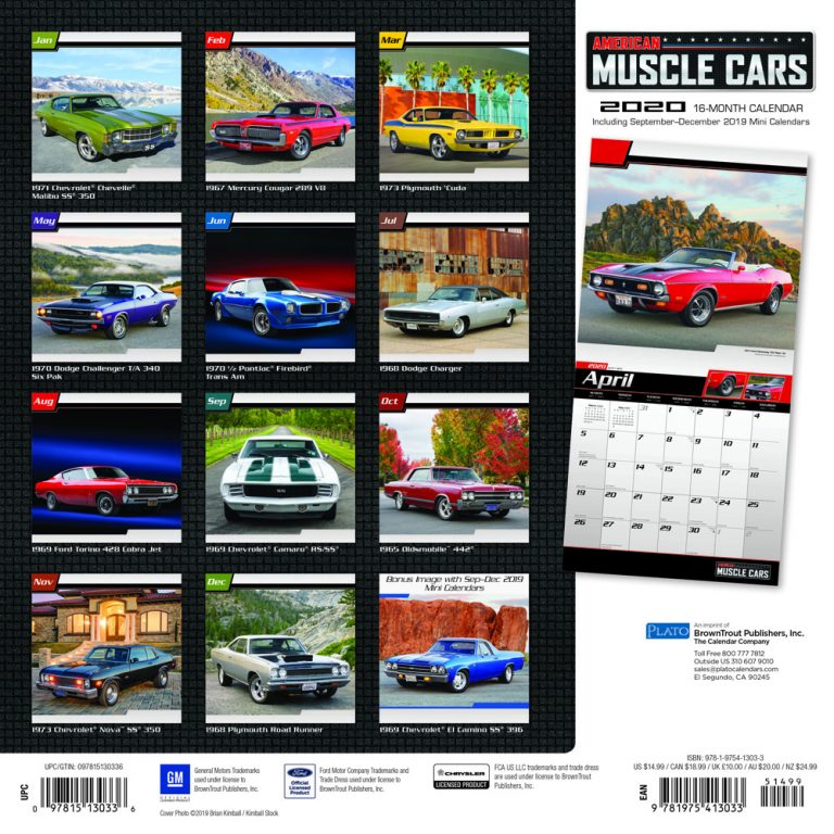 American Muscle Cars 2020 Square Wall Calendar by Plato | Plato Calendars