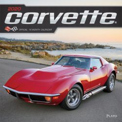 Corvette 2020 12 x 12 Inch Monthly Square Wall Calendar with Foil Stamped Cover by Plato, Chevrolet Motor Muscle Car