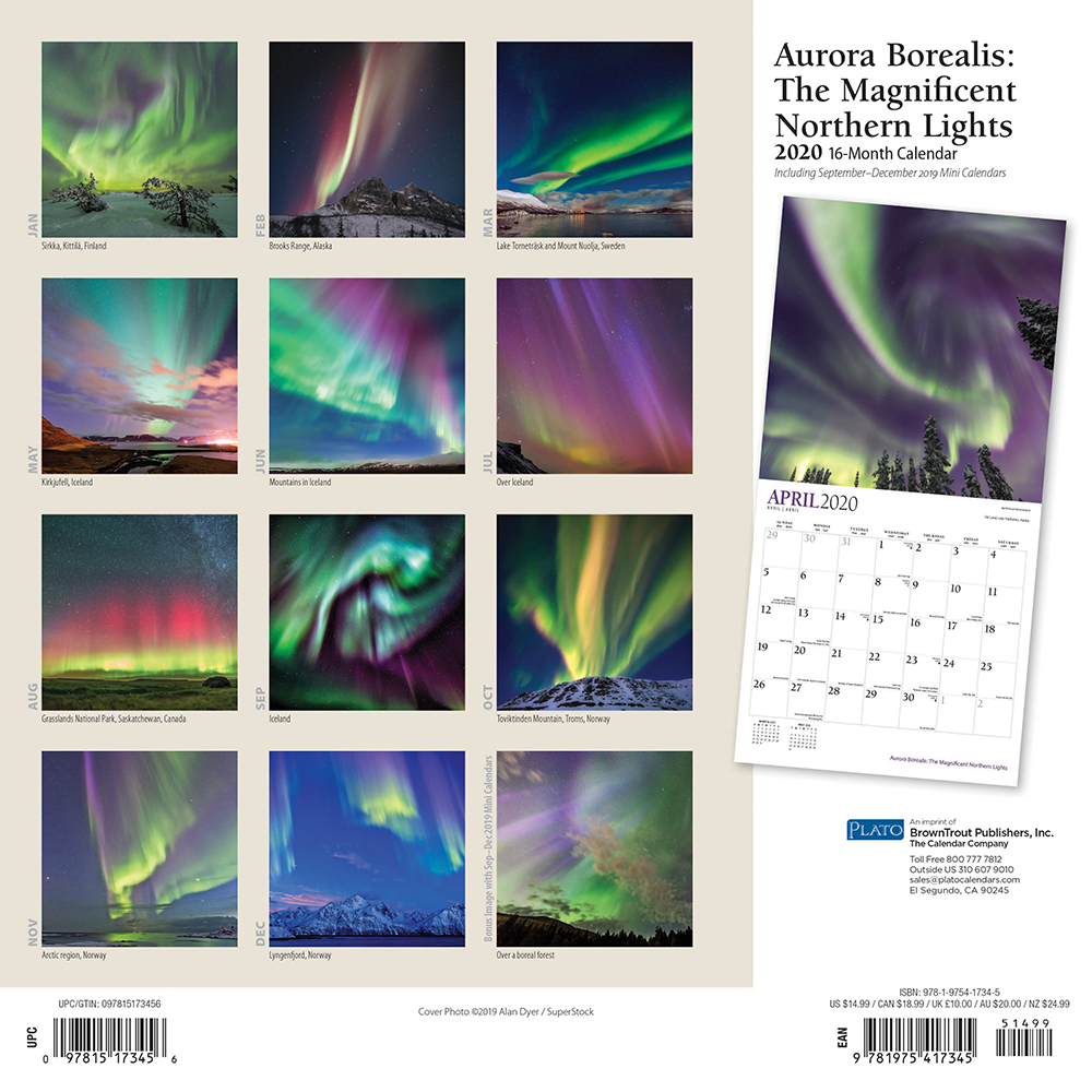 Aurora Borealis: The Magnificent Northern Lights 2020 Square Wall