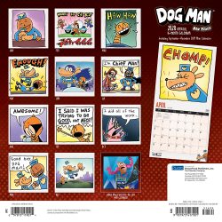 Dog Man 2020 12 x 12 Inch Monthly Square Wall Calendar by Plato, Dog Man Canine Book