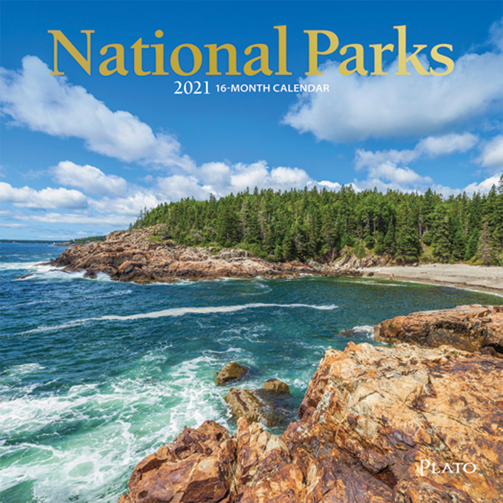 National Parks 2021 7 x 7 Inch Monthly Mini Wall Calendar with Foil Stamped Cover by Plato, USA United States of America Scenic Nature