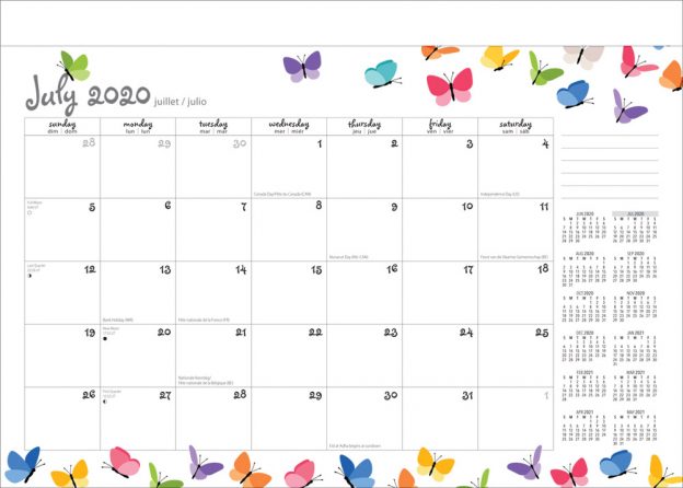 Happy Hues 2021 14 x 10 Inch 18 Months Monthly Desk Pad Calendar by Plato, Fashion Designer Stationery