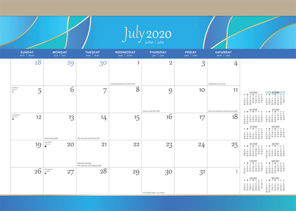 Seaside Currents 2021 18 Months Desk Pad Calendar by Plato Plato