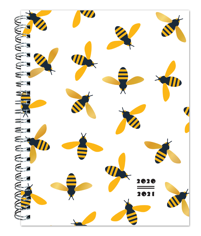 Busy Bees 2021 6 x 7.75 Inch Weekly 18 Months Desk Planner by Plato with Foil Stamped Cover, Planning Stationery