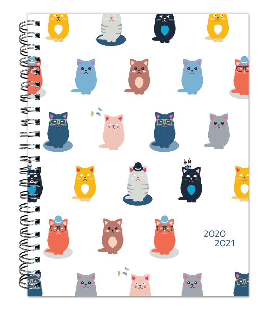 Masquerade Cats 2021 6 x 7.75 Inch Weekly 18 Months Desk Planner by Plato with Foil Stamped Cover, Planning Stationery