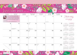 Bonnie Marcus 2021 14 x 10 Inch Monthly Desk Pad Calendar by Plato, Fashion Designer Stationery