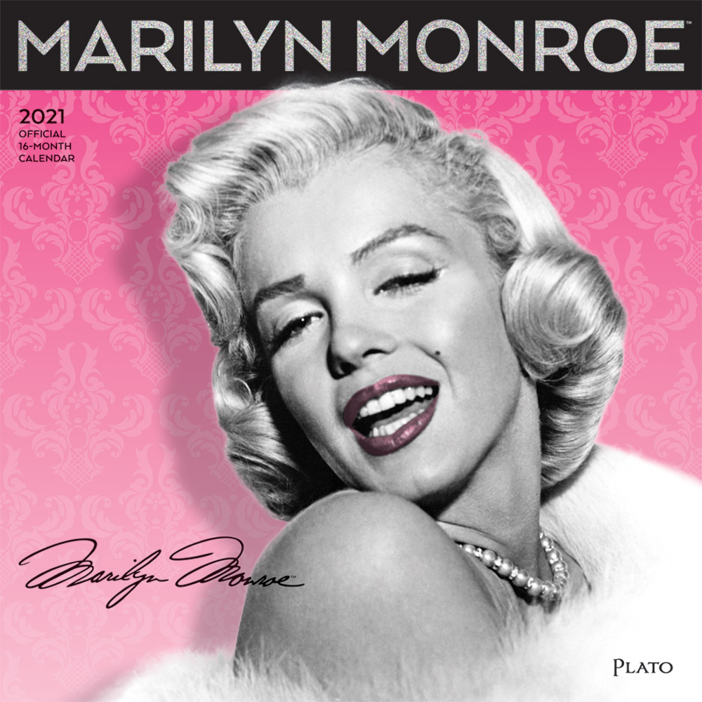 Marilyn Monroe 2021 12 x 12 Inch Monthly Square Wall Calendar with Foil Stamped Cover by Plato, USA American Actress Celebrity