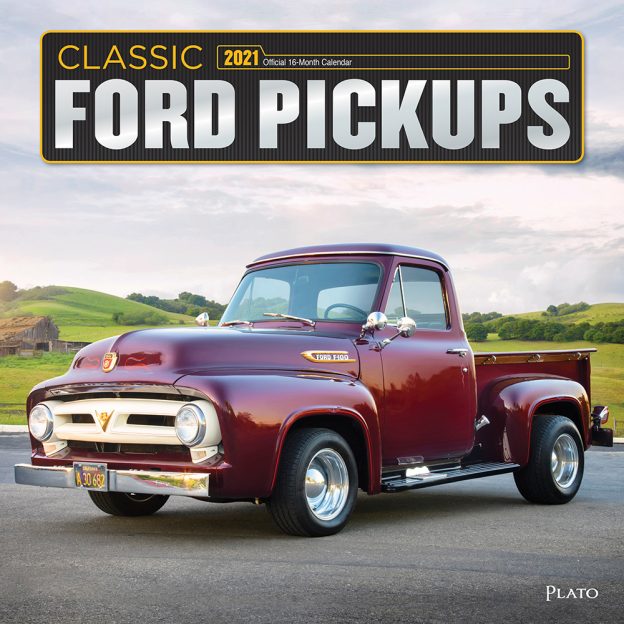 Classic Ford Pickups 2021 12 x 12 Inch Monthly Square Wall Calendar with Foil Stamped Cover by Plato, Motor Truck