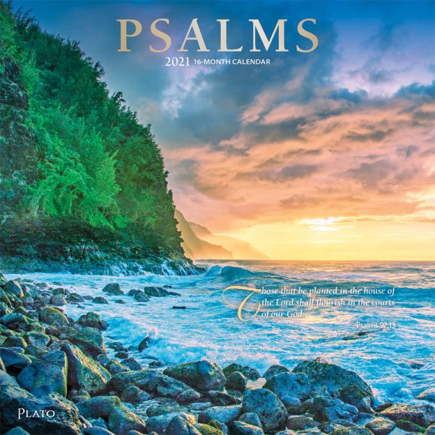 Psalms 2021 12 x 12 Inch Monthly Square Wall Calendar with Foil Stamped Cover by Plato, Religion Hymns Lord