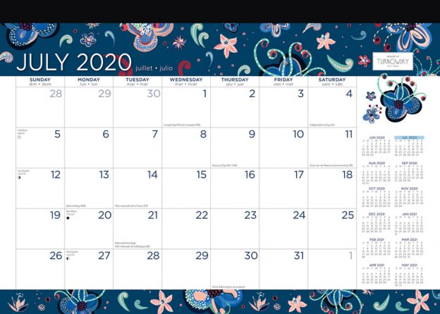 House of Turnowsky 2021 14 x 10 Inch Bellissima 18 Months Monthly Desk Pad Calendar, Stationery Elegant Exclusive