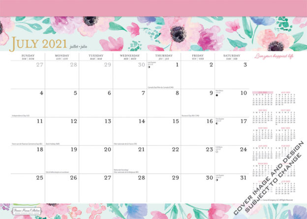 Bonnie Marcus 2022 14 x 10 Inch 18 Months Monthly Desk Pad Calendar by Plato, Fashion Designer Stationery