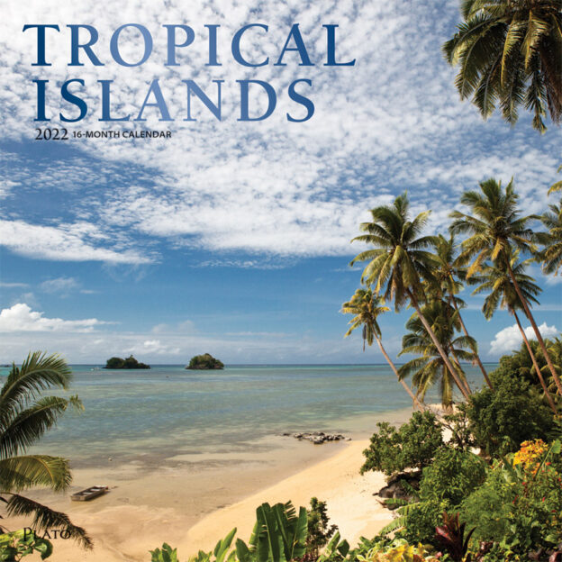 Tropical Islands 2022 12 x 12 Inch Monthly Square Wall Calendar with Foil Stamped Cover by Plato, Scenic Travel Photography