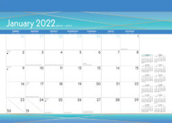 Seaside Currents 2022 14 x 10 Inch Monthly Desk Pad Calendar by Plato, Ocean Sea Beach Art Design