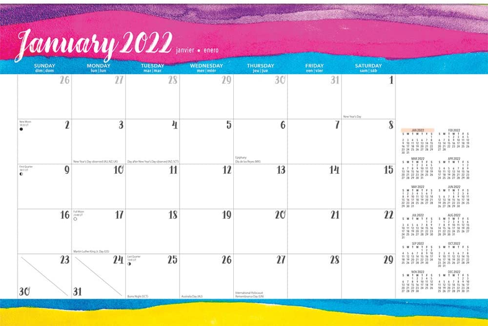 Happy Hues 2022 18 Months Desk Pad Calendar by Plato Plato Calendars