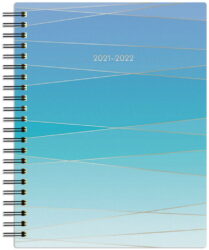 Seaside Currents 2022 6 x 7.75 Inch 18 Months Weekly Desk Planner with Foil Stamped Cover by Plato, Planning Stationery