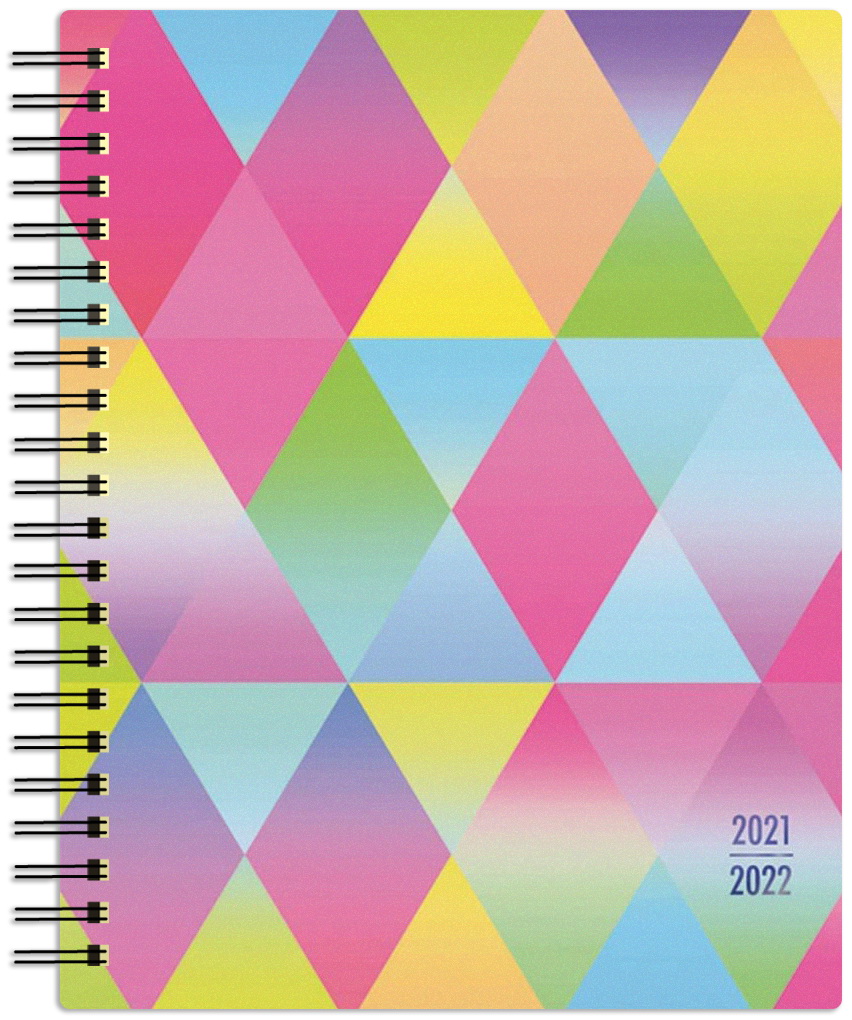 Happy Hues 2022 6 x 7.75 Inch 18 Months Weekly Desk Planner with Foil Stamped Cover by Plato, Fashion Designer Stationery