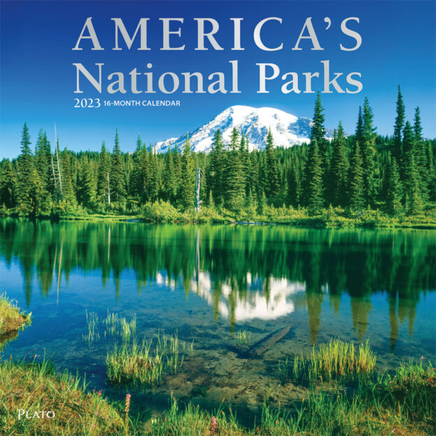 America's National Parks | 2023 12 x 24 Inch Monthly Square Wall Calendar | Foil Stamped Cover | Plato | Yosemite Yellowstone