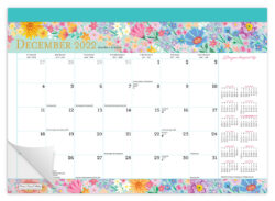 Bonnie Marcus | 2023 14 x 10 Inch 18 Months Monthly Desk Pad Calendar | July 2022 - December 2023 | Plato | Fashion Designer Stationery